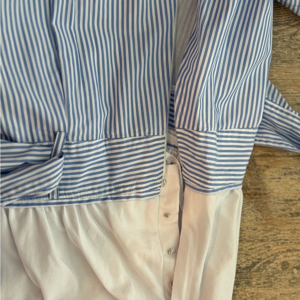 Veronica Beard Womens Addyson Dress Sz S Blue-Stripe Ruffle Faux Wrap Casual - Picture 6 of 6